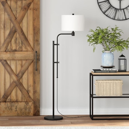 Henn & Hart Polly Height-Adjustable Blackened Bronze Floor Lamp FL0370
